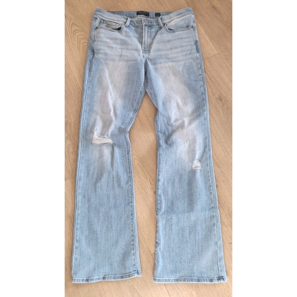 Lucky Brand Sweet Mid Rise Boot Denim Blue Jeans Womens Size 14/32 R Distressed